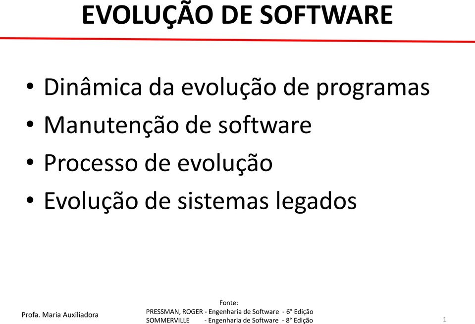 de software Processo de evolução