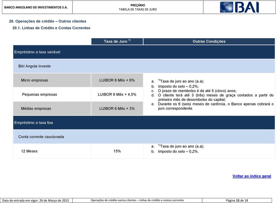 4,5% c. O prazo de reembolso é de até 5 (cinco) anos; d.