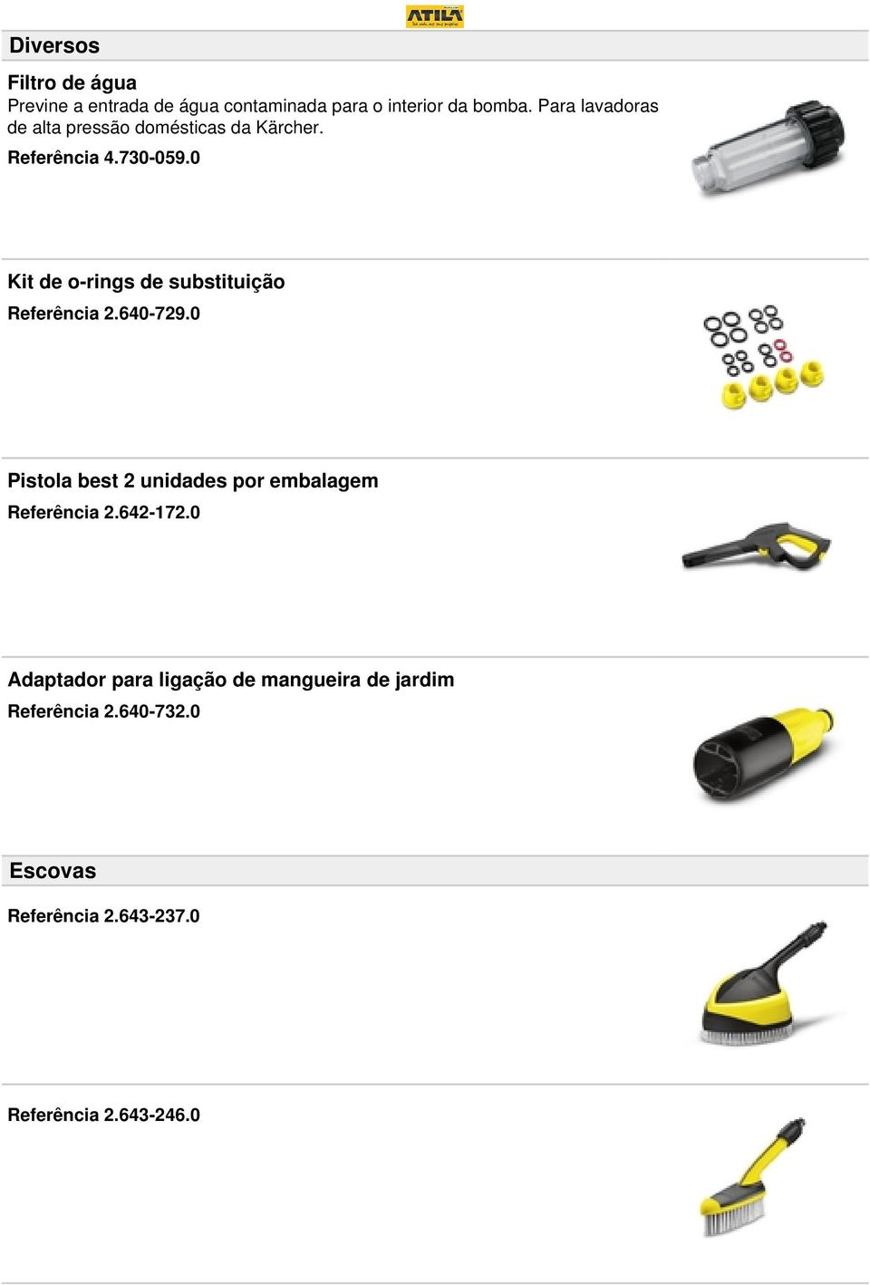 0 Kit de o-rings de substituição Referência 2.640-729.