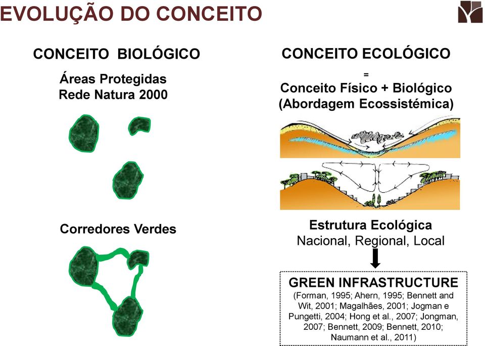 Regional, Local GREEN INFRASTRUCTURE (Forman, 1995; Ahern, 1995; Bennett and Wit, 2001; Magalhães,