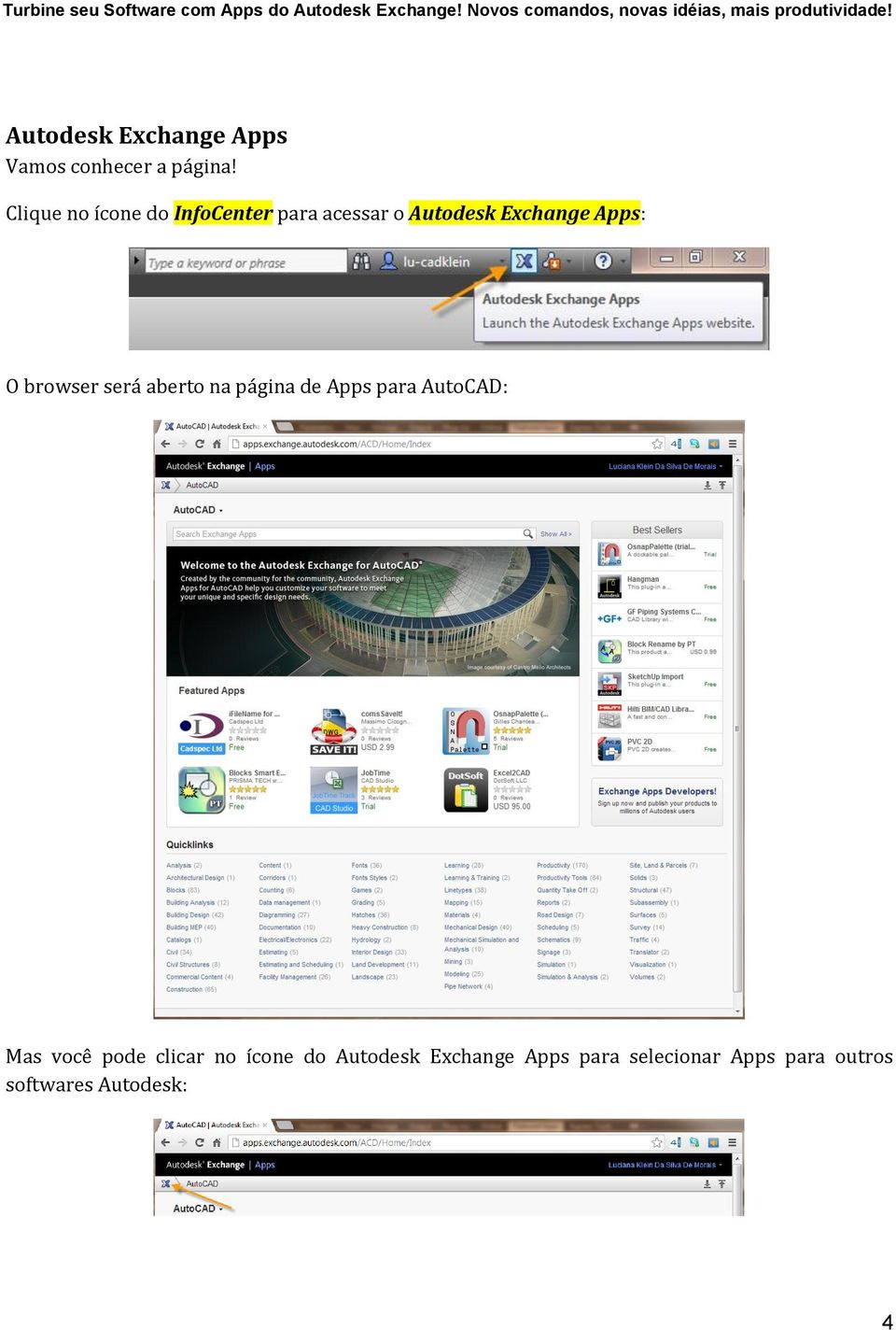 browser será aberto na página de Apps para AutoCAD: Mas você pode