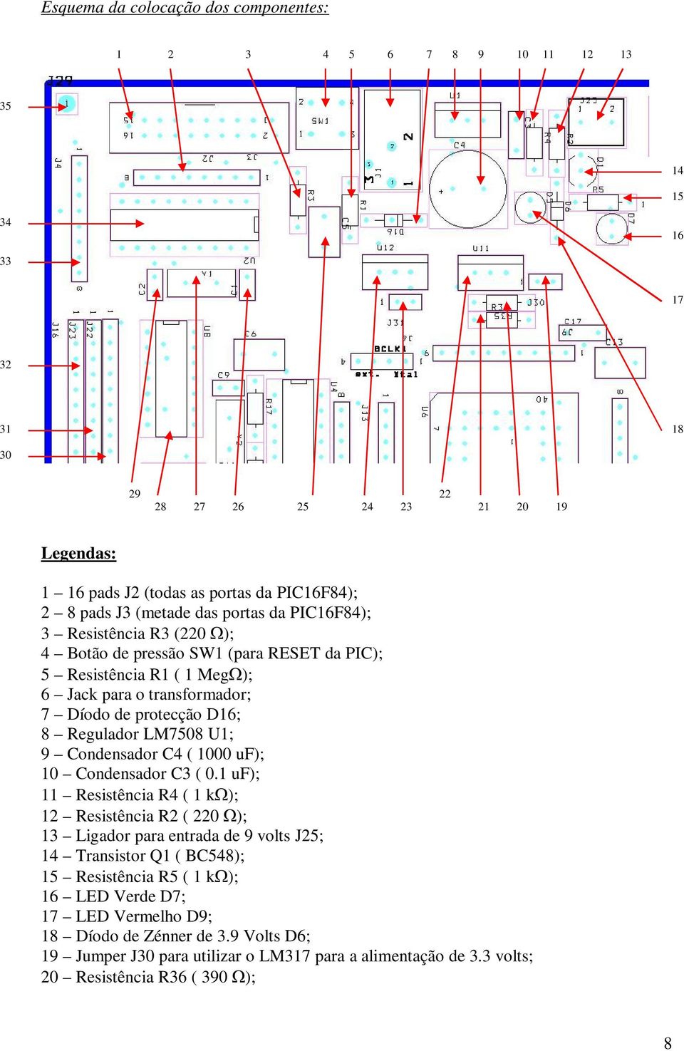 LM50 U1; Condensador C4 ( 1000 uf); 10 Condensador C3 ( 0.