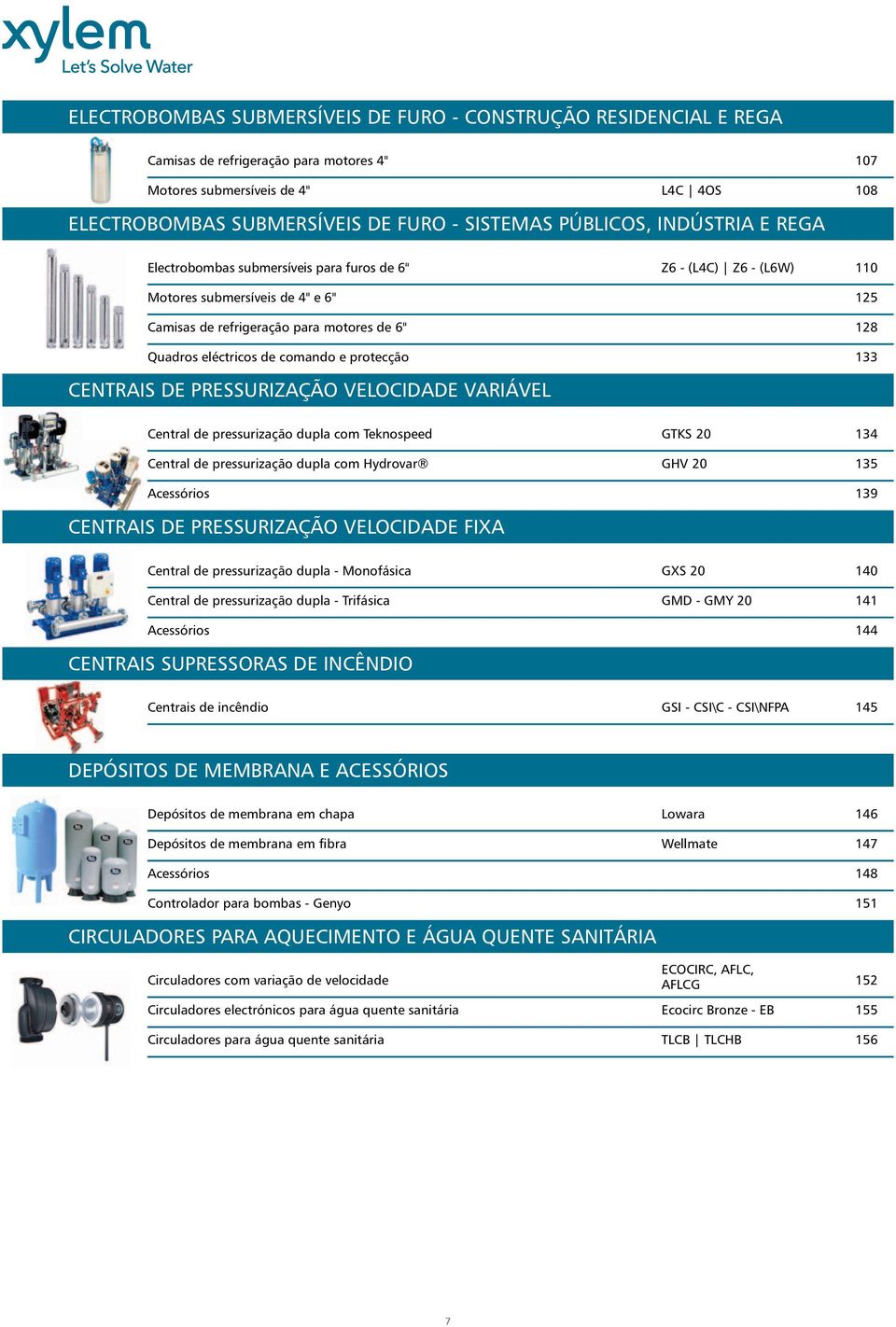 PRESSURIZAÇÃO VELOCIDADE VARIÁVEL Z6 (L4C) Z6 (L6W) 1 125 128 1 Central de pressurização dupla com Teknospeed Central de pressurização dupla com Hydrovar Acessórios CENTRAIS DE PRESSURIZAÇÃO