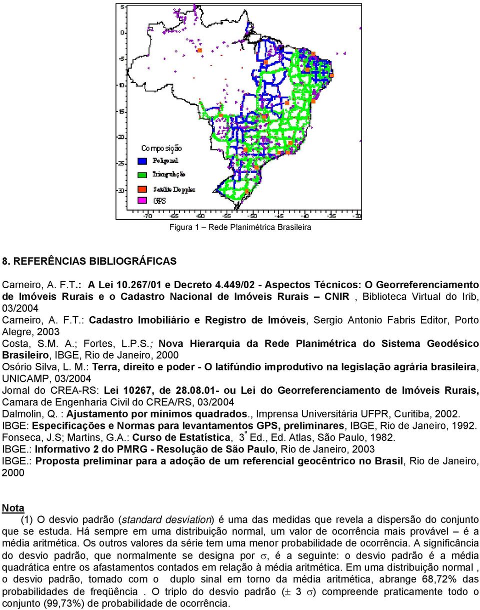 M. A.; Fortes, L.P.S.; Nova Hierarquia da Rede Planimétrica do Sistema Geodésico Brasileiro, IBGE, Rio de Janeiro, 2000 Osório Silva, L. M.