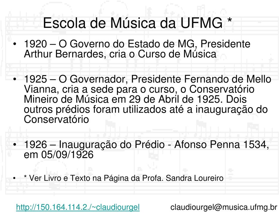 Música em 29 de Abril de 1925.