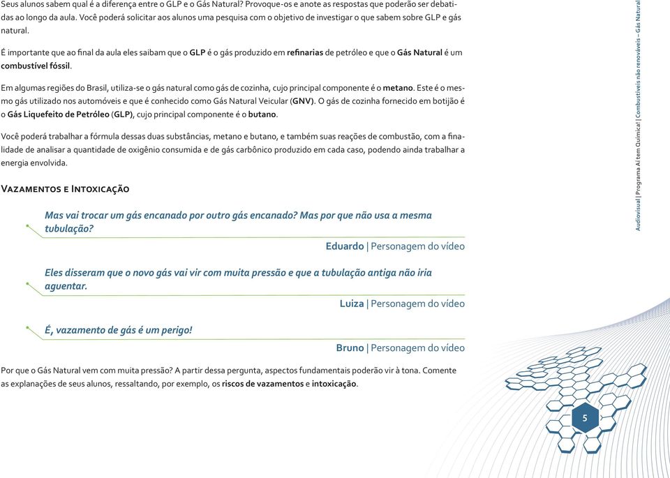 É importante que ao final da aula eles saibam que o GLP é o gás produzido em refinarias de petróleo e que o Gás Natural é um combustível fóssil.