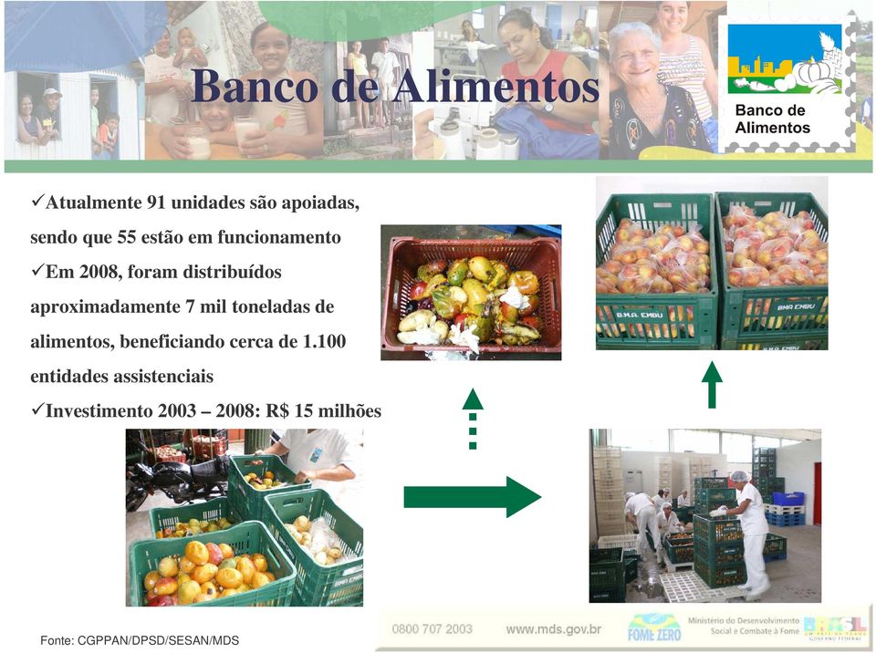 mil toneladas de alimentos, beneficiando cerca de 1.