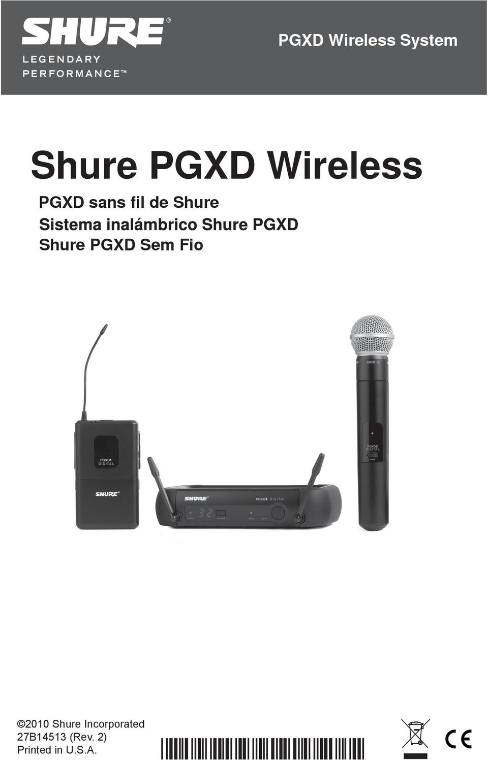 Shure PGXD Sem Fio 2010 Shure