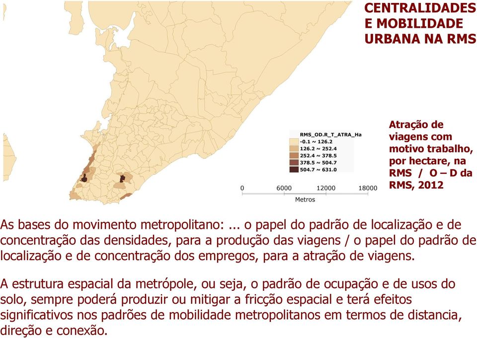 .. o papel do padrão de localização e de concentração das densidades, para a produção das viagens / o papel do padrão de localização e de