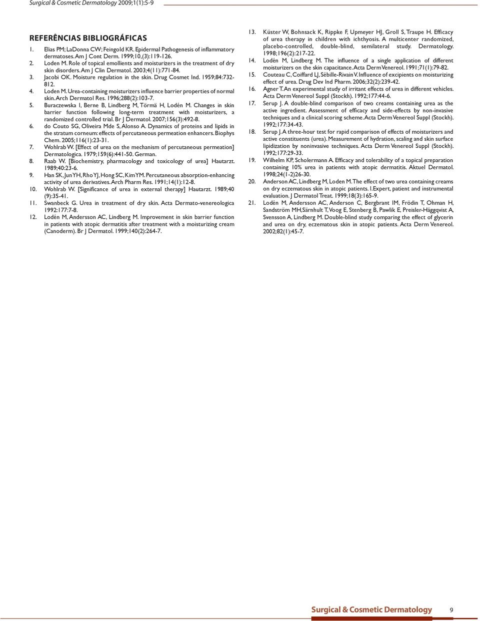 Loden M. Urea-containing moisturizers influence barrier properties of normal skin. Arch Dermatol Res. 1996;288(2):103-7. Buraczewska I, Berne B, Lindberg M, Törmä H, Lodén M.