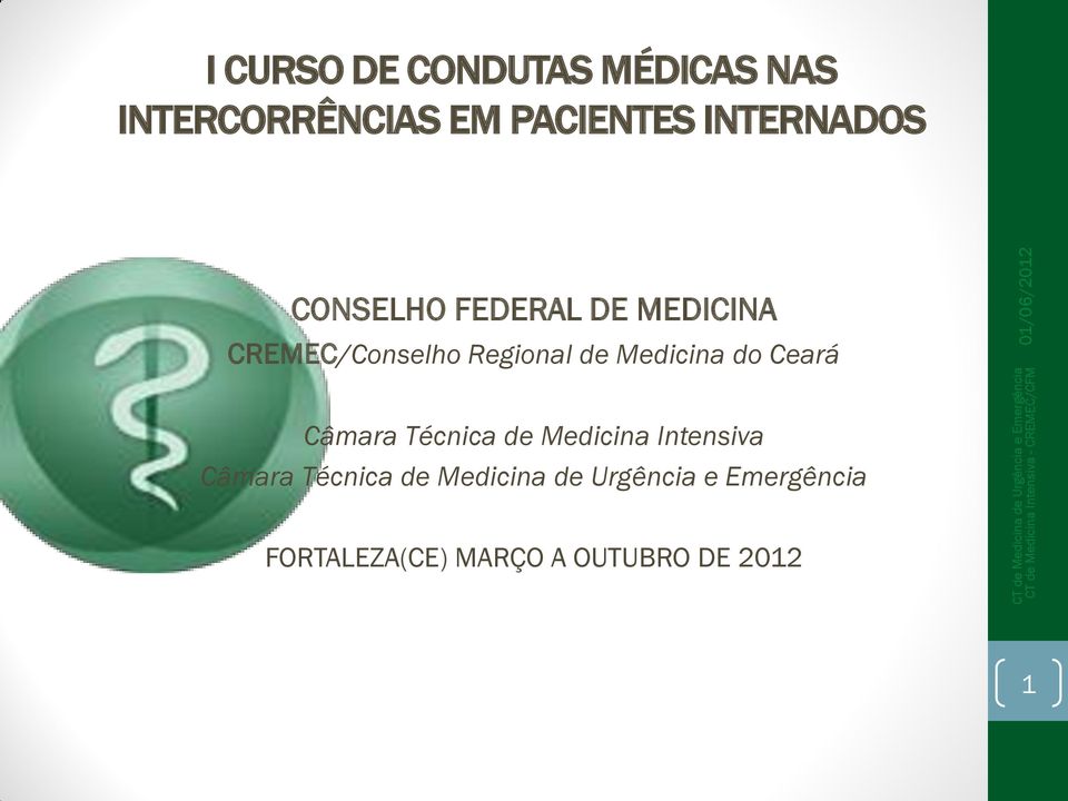 Regional de Medicina do Ceará Câmara Técnica de Medicina Intensiva Câmara