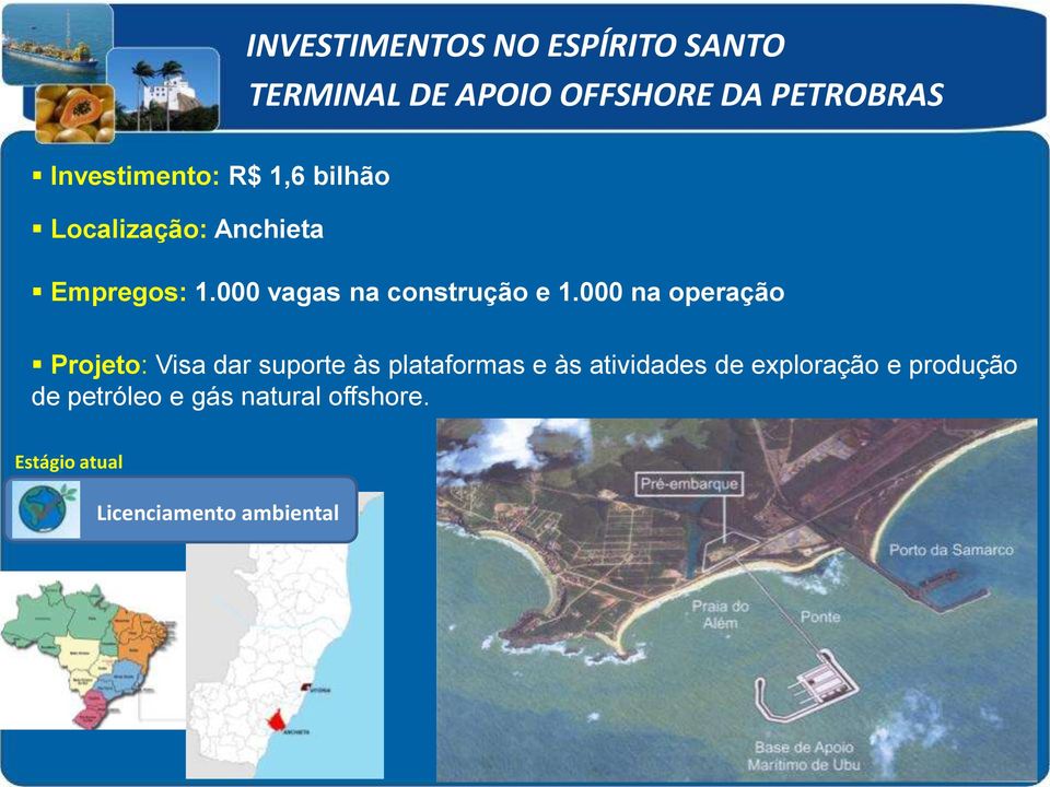 000 na operação Projeto: Visa dar suporte às plataformas e às atividades de