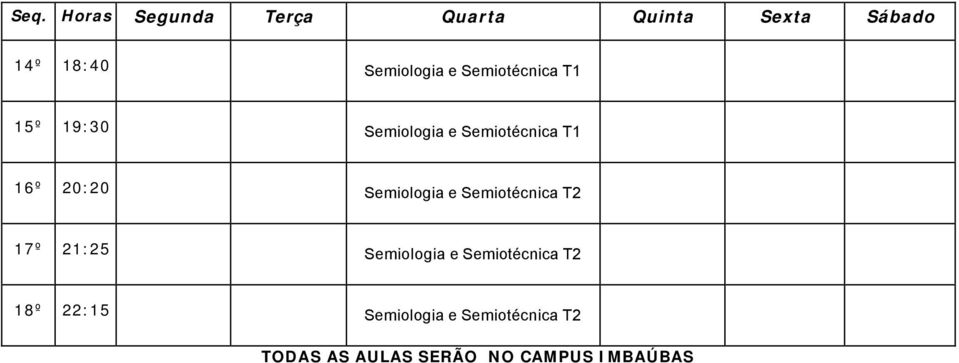 Semiotécnica T2 17º 21:25 Semiologia e Semiotécnica T2 18º