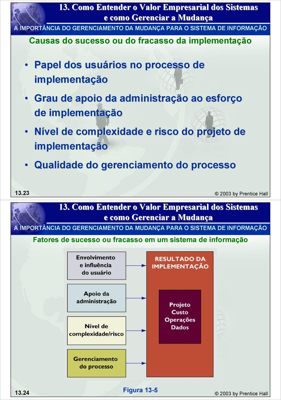 e risco do projeto de implementação Qualidade do gerenciamento do processo 13.