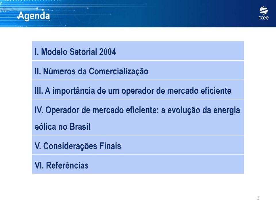 A importância de um operador de mercado eficiente IV.