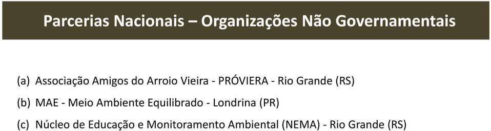 (RS) (b) MAE - Meio Ambiente Equilibrado - Londrina (PR) (c)