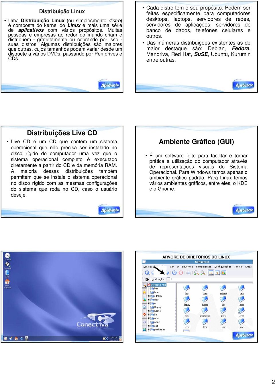 Algumas distribuições são maiores que outras, cujos tamanhos podem variar desde um disquete a vários DVDs, passando por Pen drives e CDs. Cada distro tem o seu propósito.