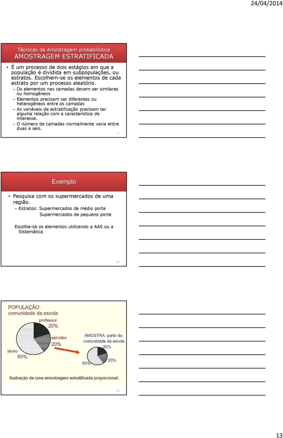 Os elementos nas camadas devem ser similares ou homogêneos Elementos precisam ser diferentes ou heterogêneos entre as camadas As variáveis de estratificação precisam ter