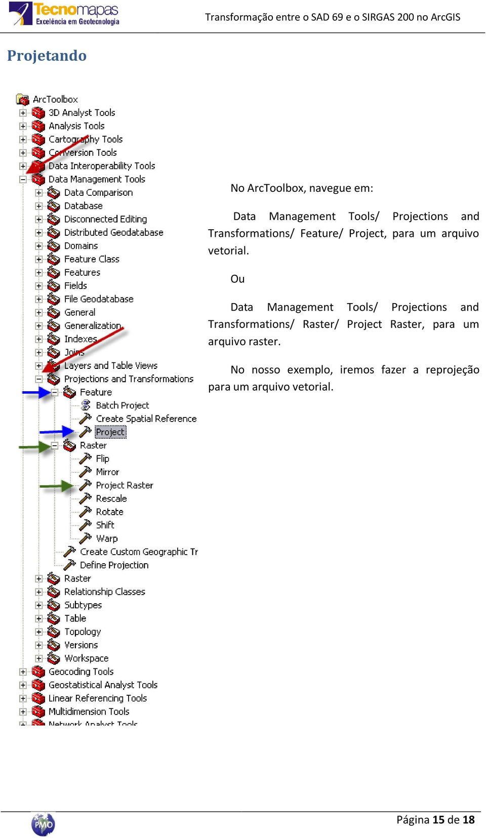 Ou Data Management Tools/ Projections and Transformations/ Raster/ Project Raster,