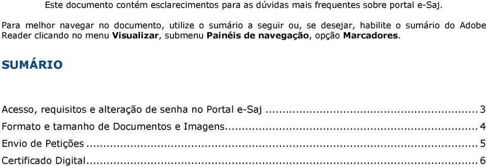 Reader clicando no menu Visualizar, submenu Painéis de navegação, opção Marcadores.