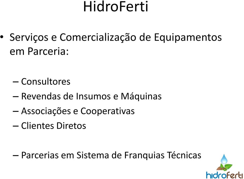 de Insumos e Máquinas Associações e Cooperativas