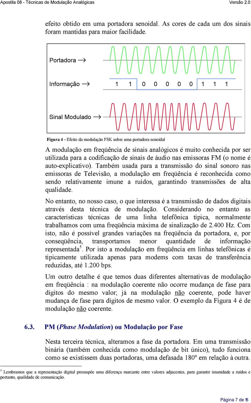 utilizada para a codificação de sinais de áudio nas emissoras FM (o nome é auto-explicativo).