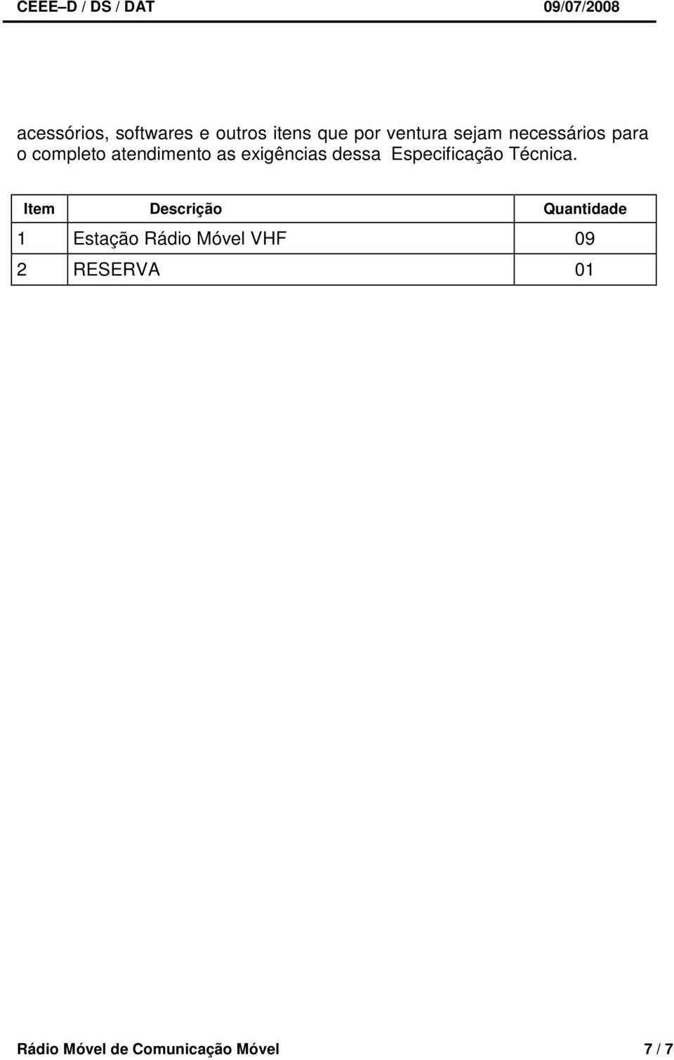 Especificação Técnica.