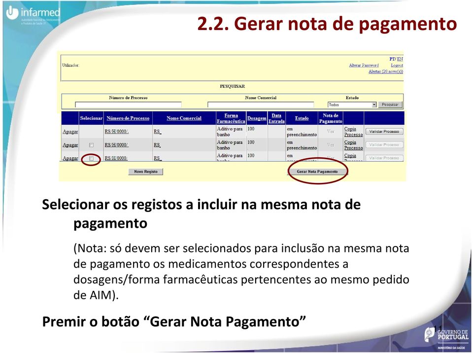 pagamento os medicamentos correspondentes a dosagens/forma farmacêuticas