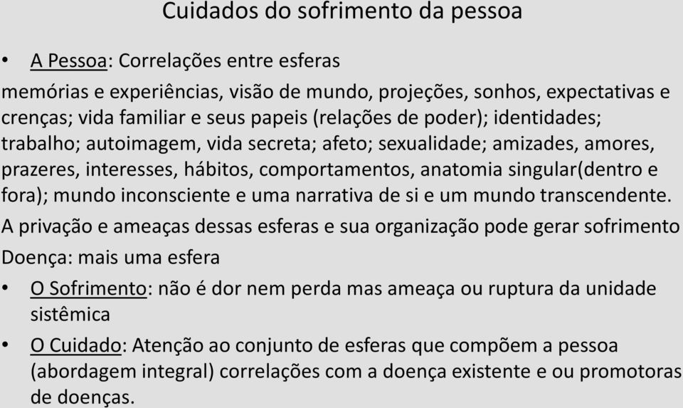 mundo inconsciente e uma narrativa de si e um mundo transcendente.