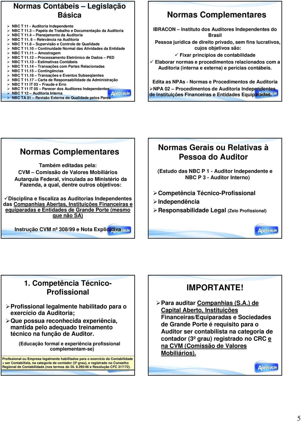 12 Processamento Eletrônico de Dados PED NBC T 11.13 Estimativas Contábeis NBC T 11.14 Transações com Partes Relacionadas NBC T 11.15 Contingências NBC T 11.