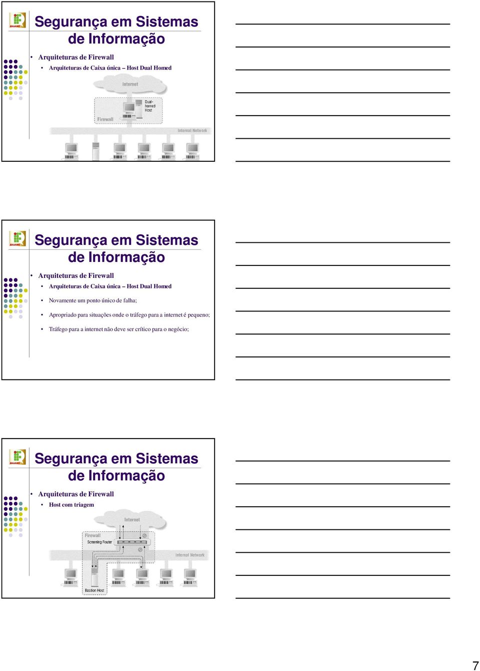 para situações onde o tráfego para a internet é pequeno; Tráfego