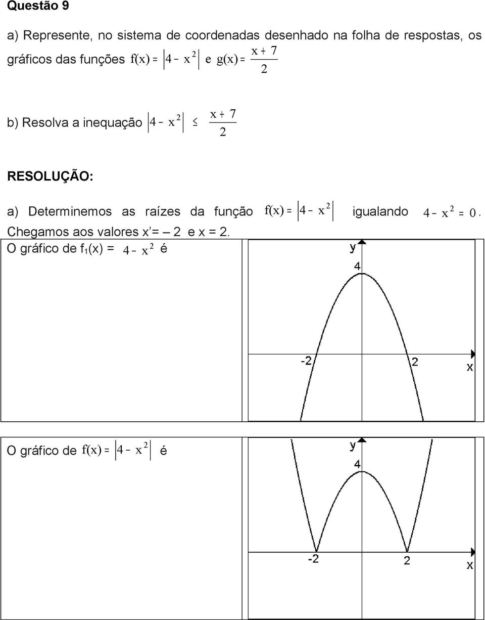 inequação x x+ 7 a) Determinemos as raízes da função f(x) x Chegamos