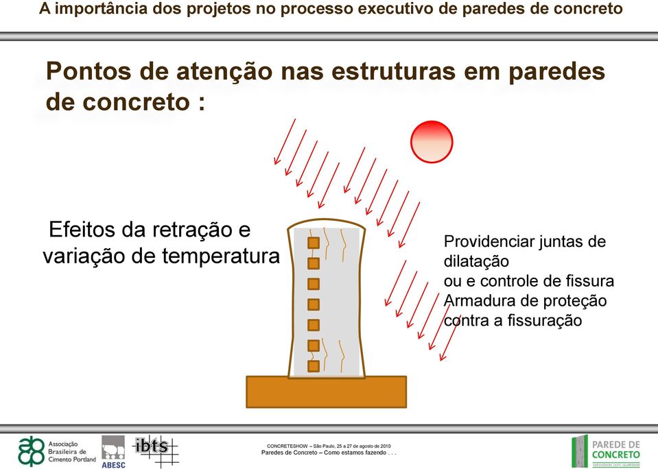 temperatura Providenciar juntas de dilatação ou e