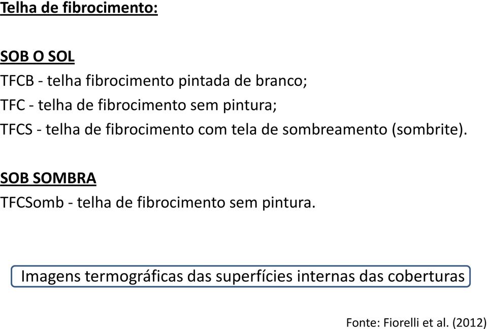 sombreamento (sombrite). SOB SOMBRA TFCSomb - telha de fibrocimento sem pintura.