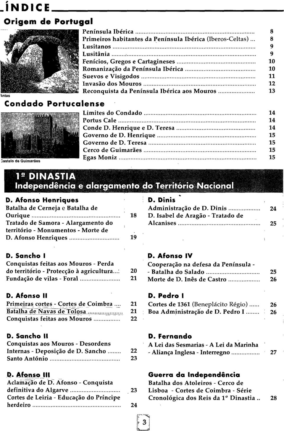 Portucalense Limites do Condado 14 ' Portus Cale 14 f. 'V. w-iyin i Conde D. Henrique e D. Teresa 14 Governo de D. Henrique 15 Governo de D.