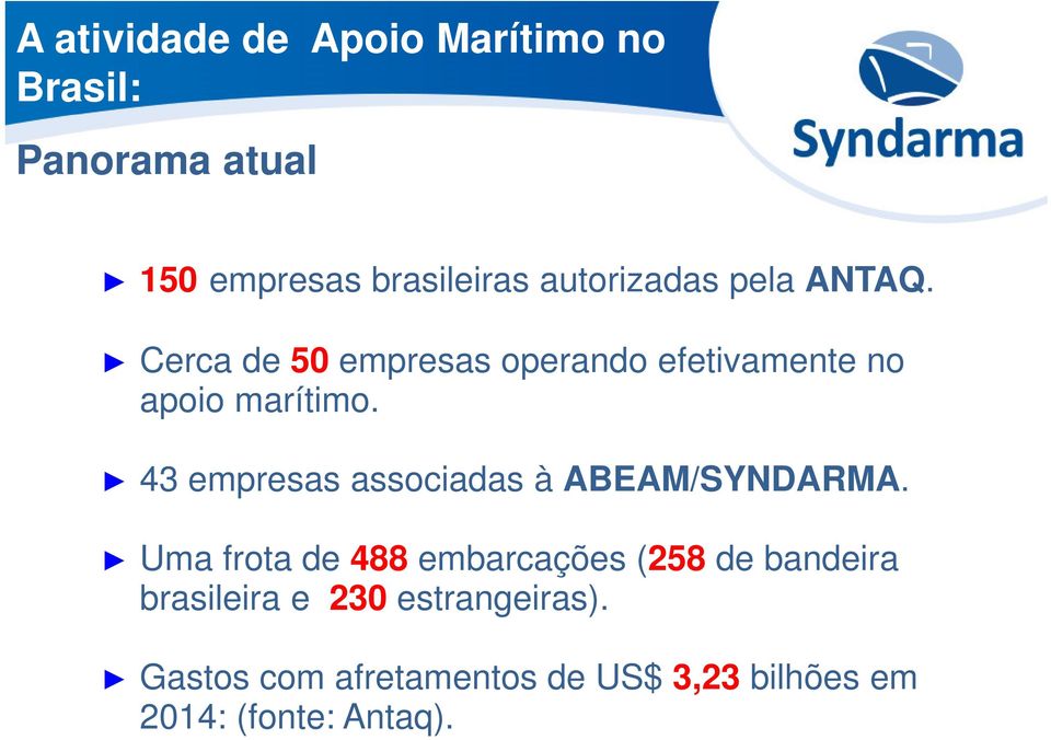 43 empresas associadas à ABEAM/SYNDARMA.