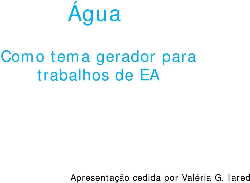 trabalhos de EA