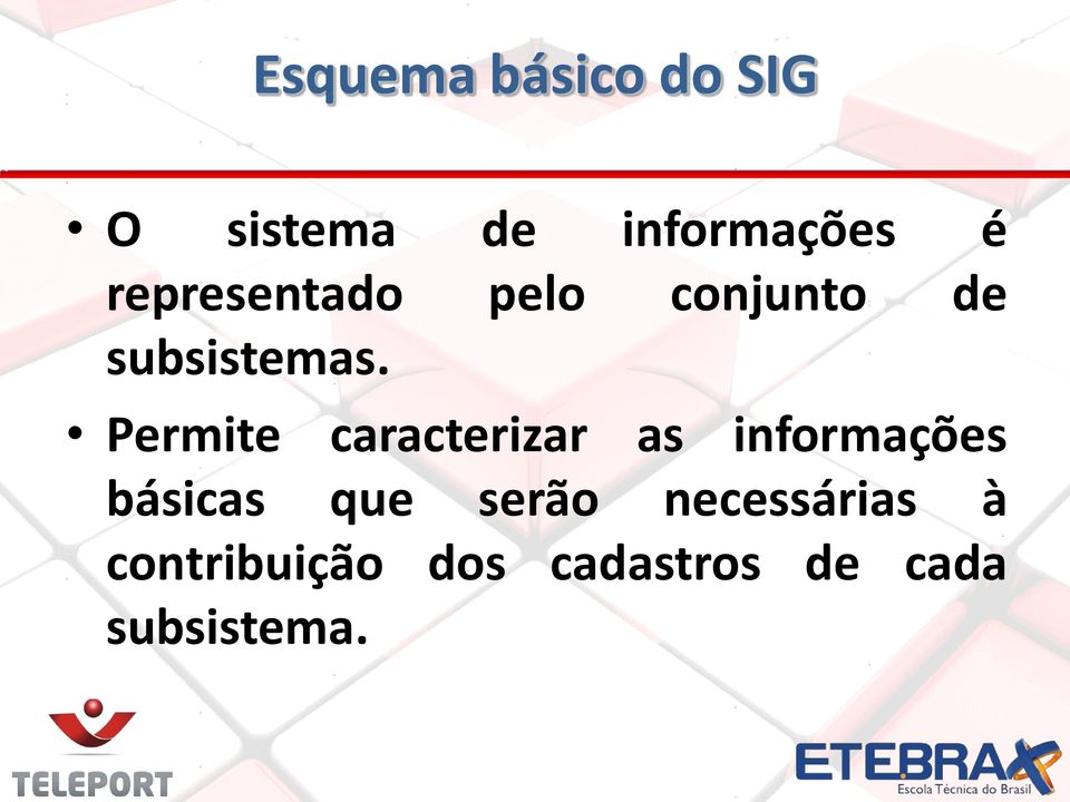 Permite caracterizar as informações básicas que