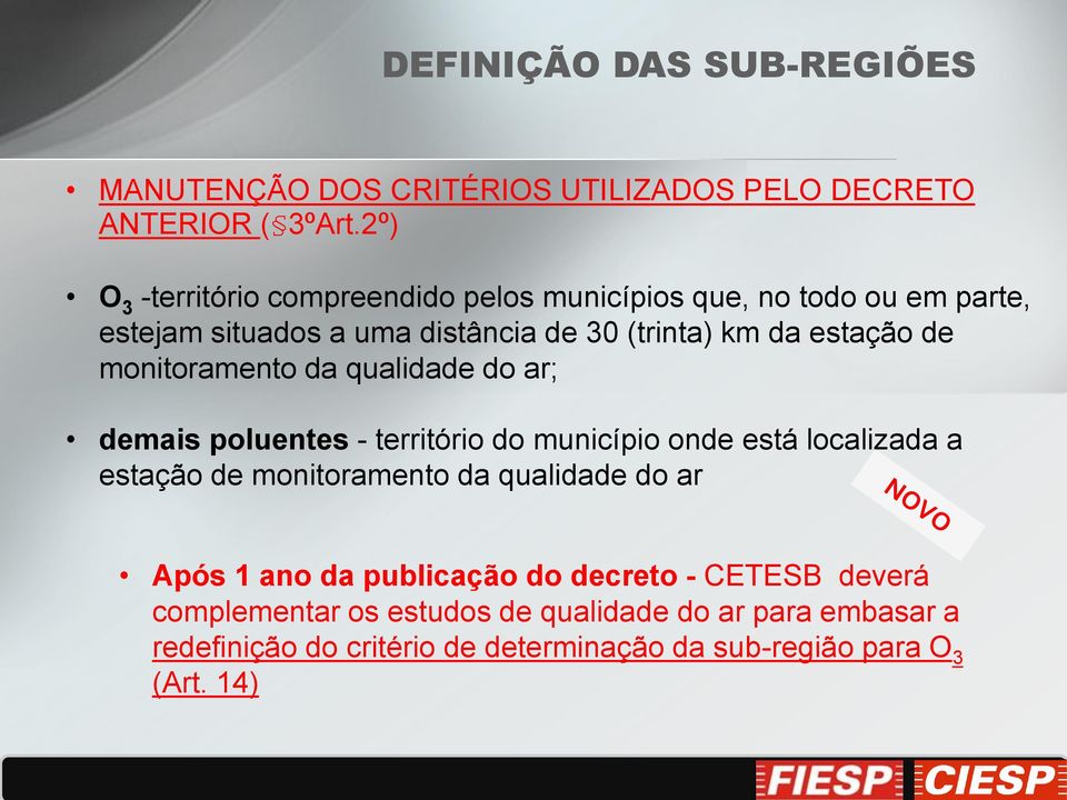 de monitoramento da qualidade do ar; demais poluentes - território do município onde está localizada a estação de monitoramento da