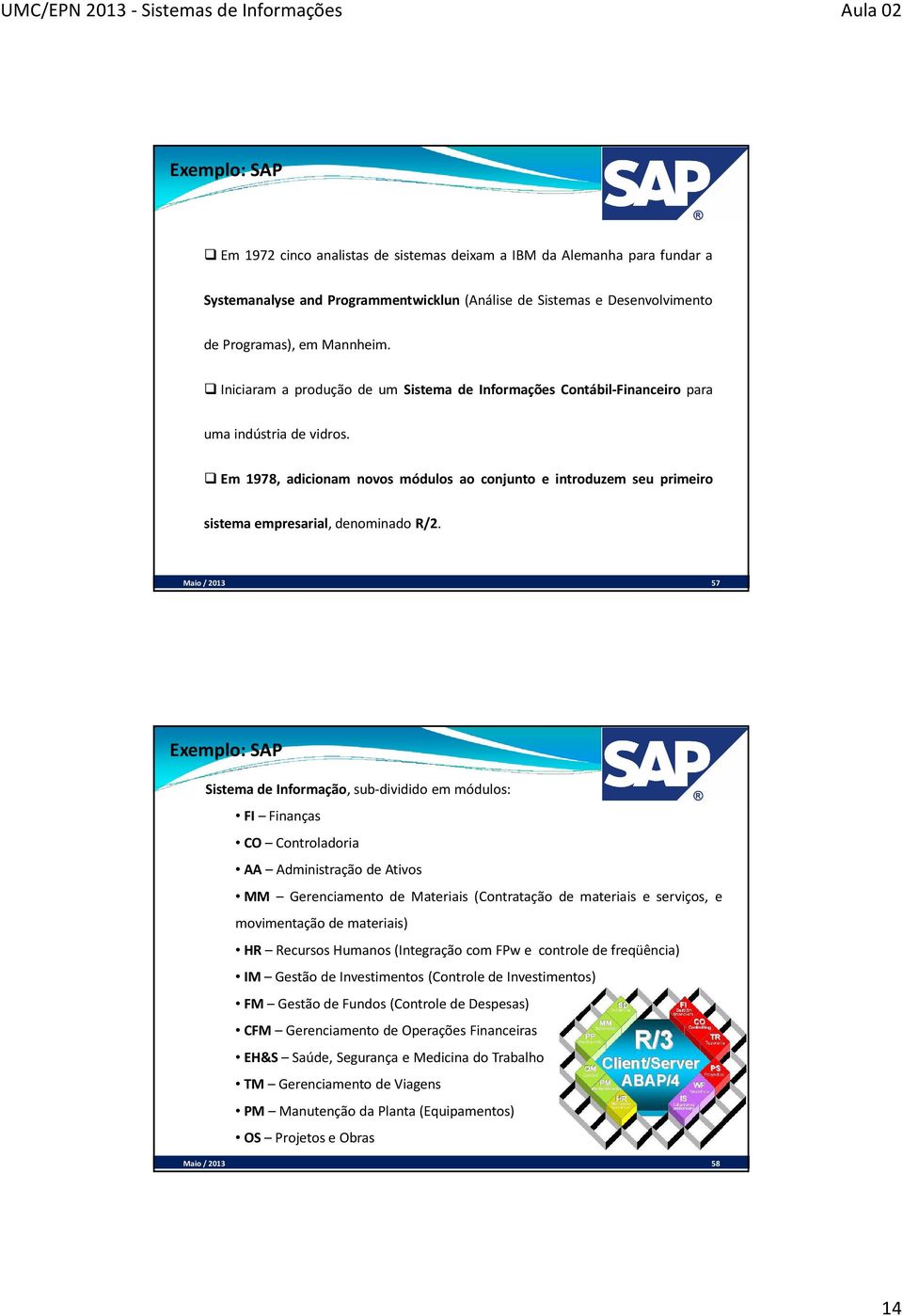 Em 1978, adicionam novos módulos ao conjunto e introduzem seu primeiro sistema empresarial, denominado R/2.