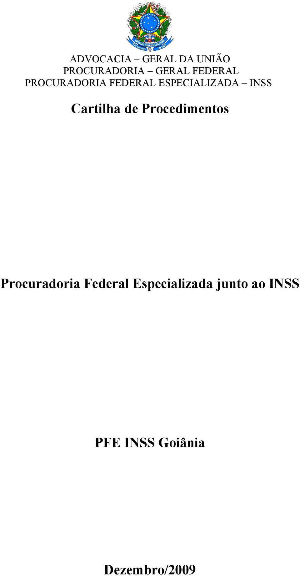 Cartilha de Procedimentos Procuradoria Federal