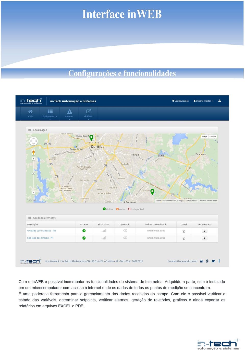 concentram. É uma poderosa ferramenta para o gerenciamento dos dados recebidos do campo.