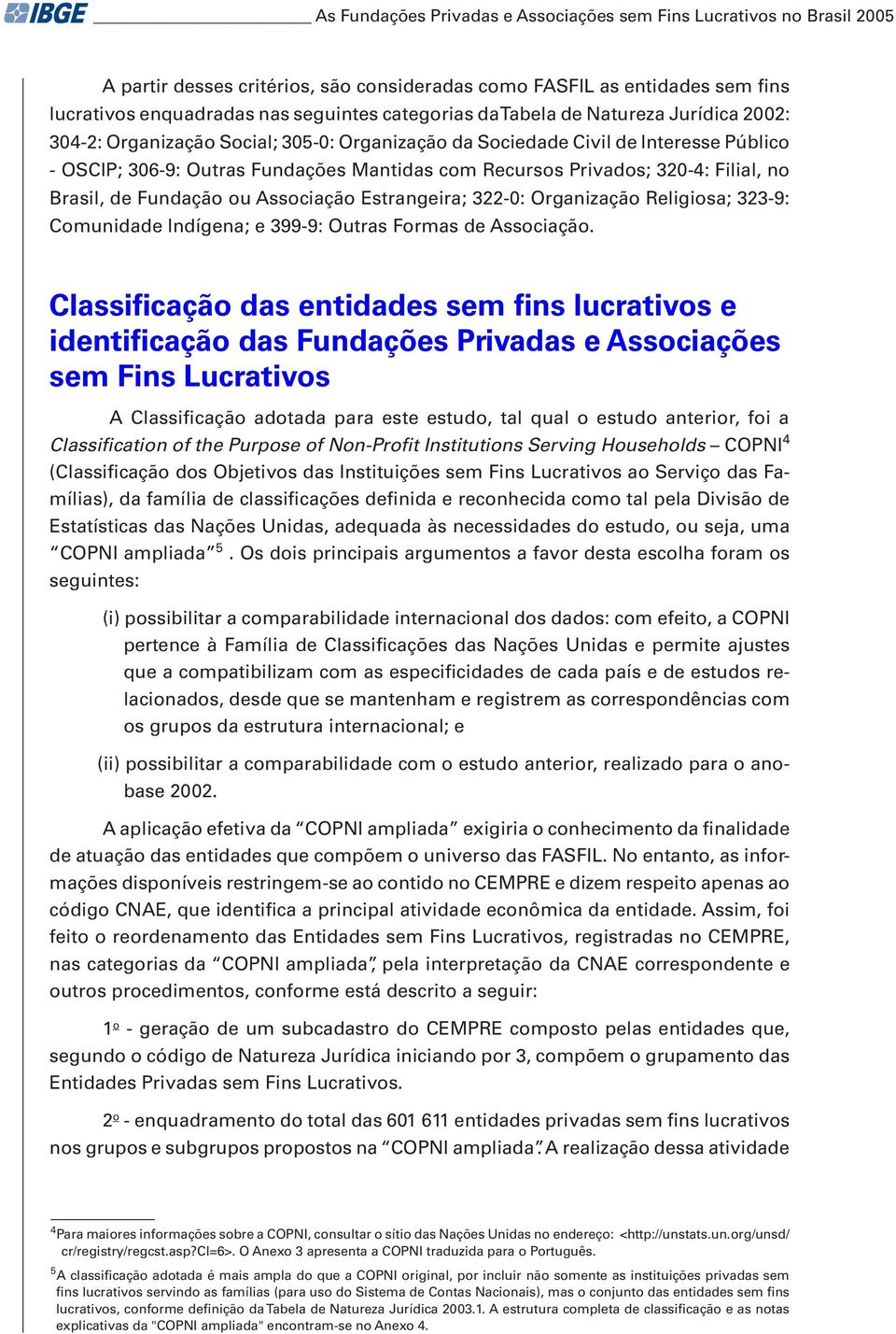 no Brasil, de Fundação ou Associação Estrangeira; 322-0: Organização Religiosa; 323-9: Comunidade Indígena; e 399-9: Outras Formas de Associação.