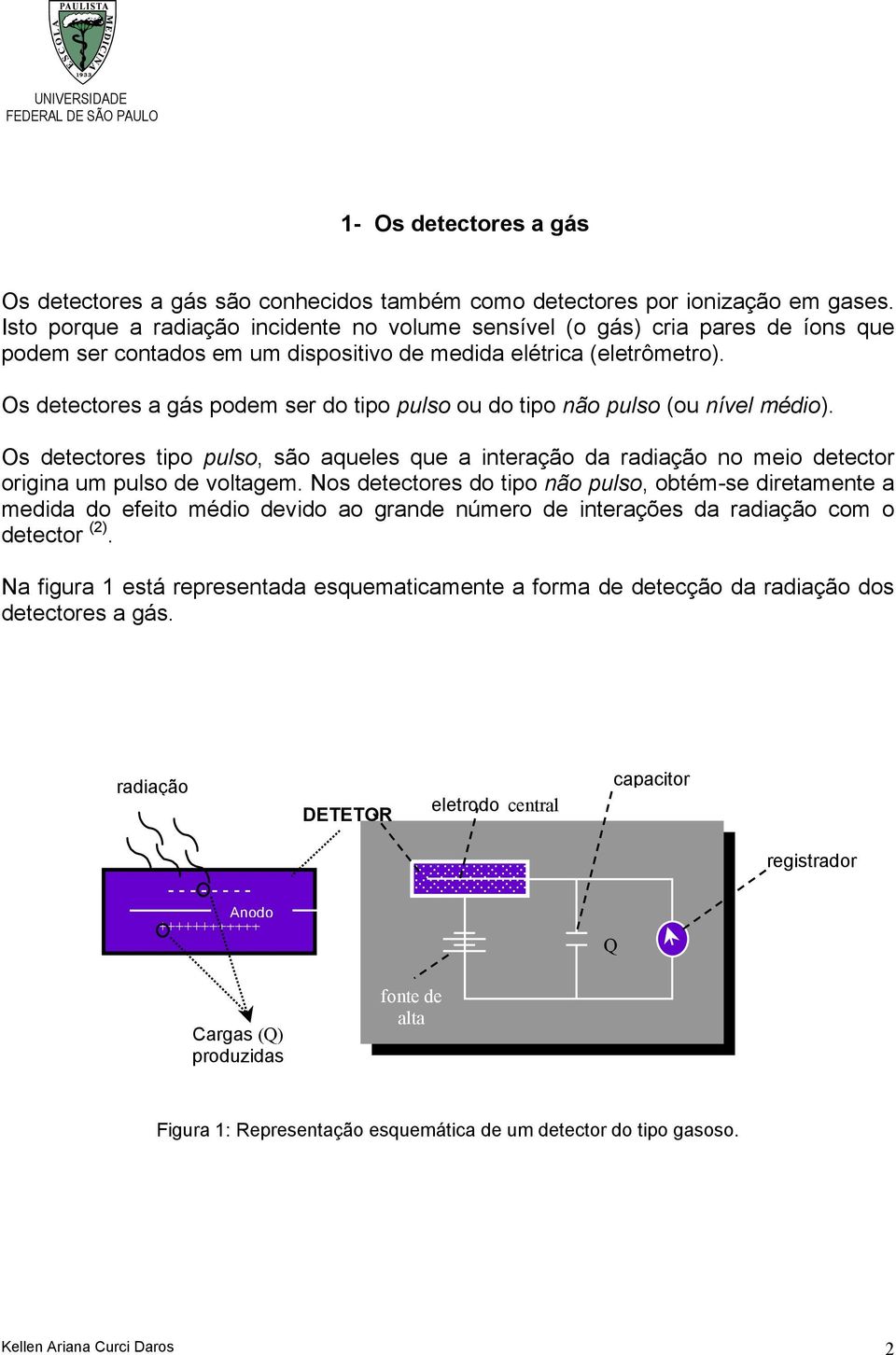 Os detectores a gás podem ser do tipo pulso ou do tipo não pulso (ou nível médio). Os detectores tipo pulso, são aqueles que a interação da radiação no meio detector origina um pulso de voltagem.