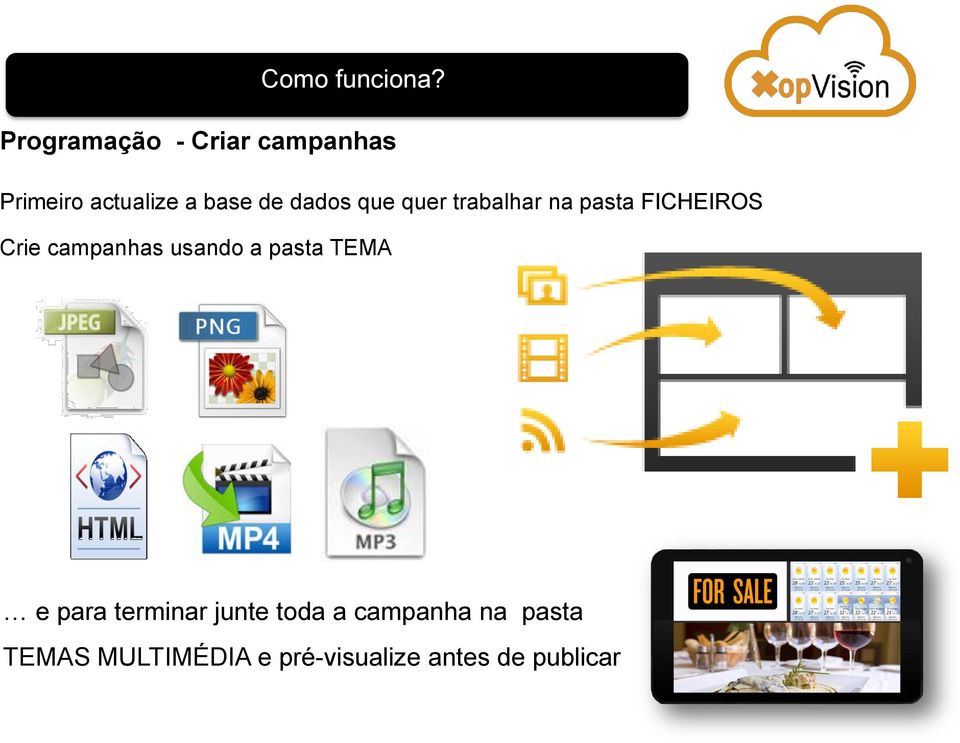 dados que quer trabalhar na pasta FICHEIROS Crie campanhas
