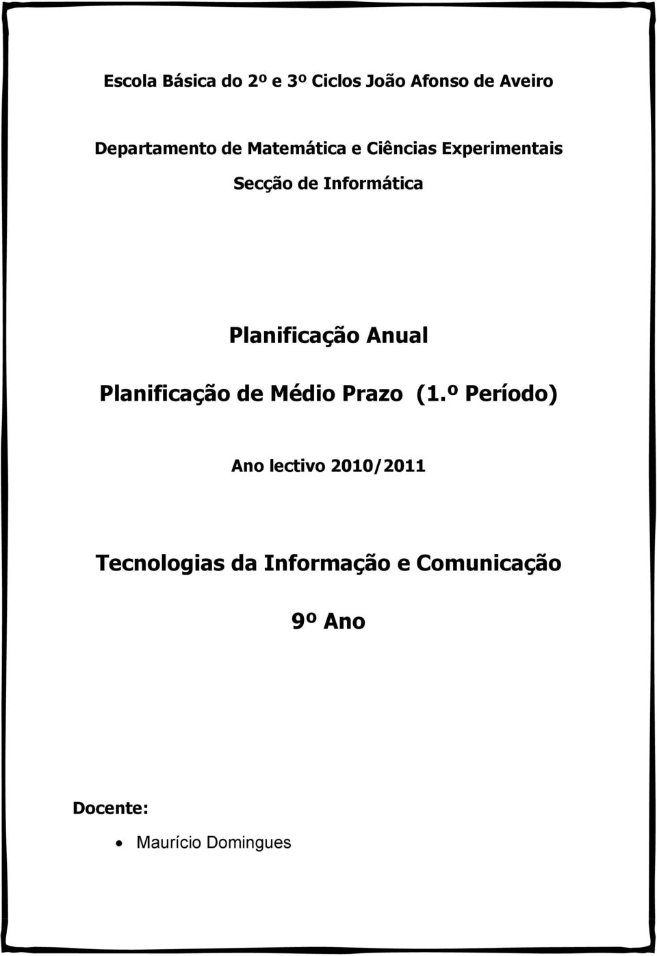 Informática Planificação Anual (1.