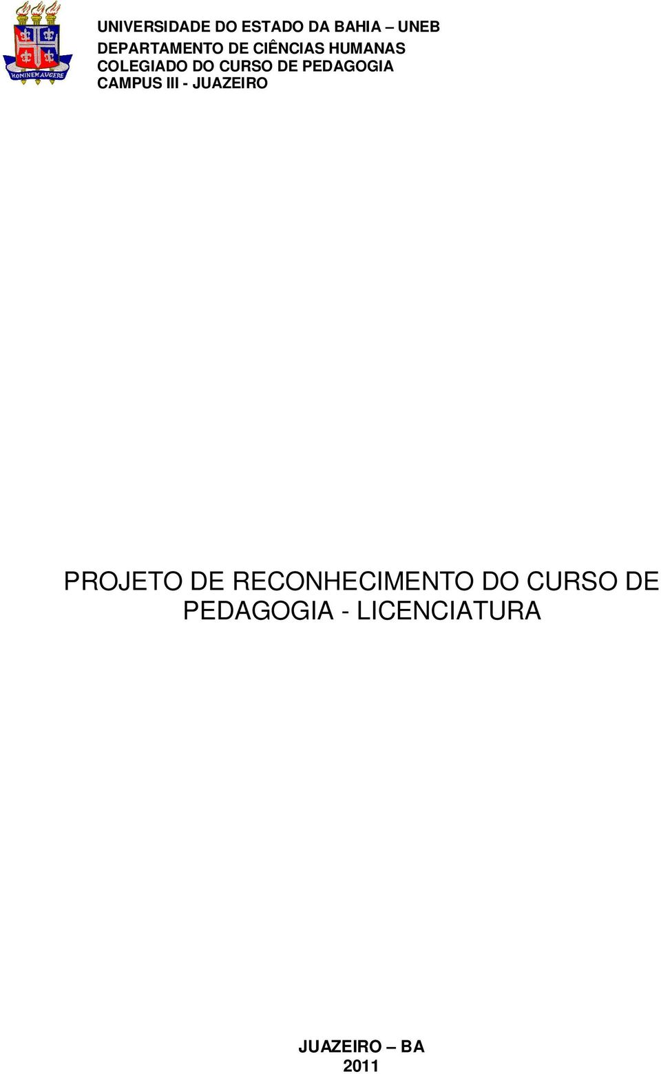 III - JUAZEIRO PROJETO DE RECONHECIMENTO