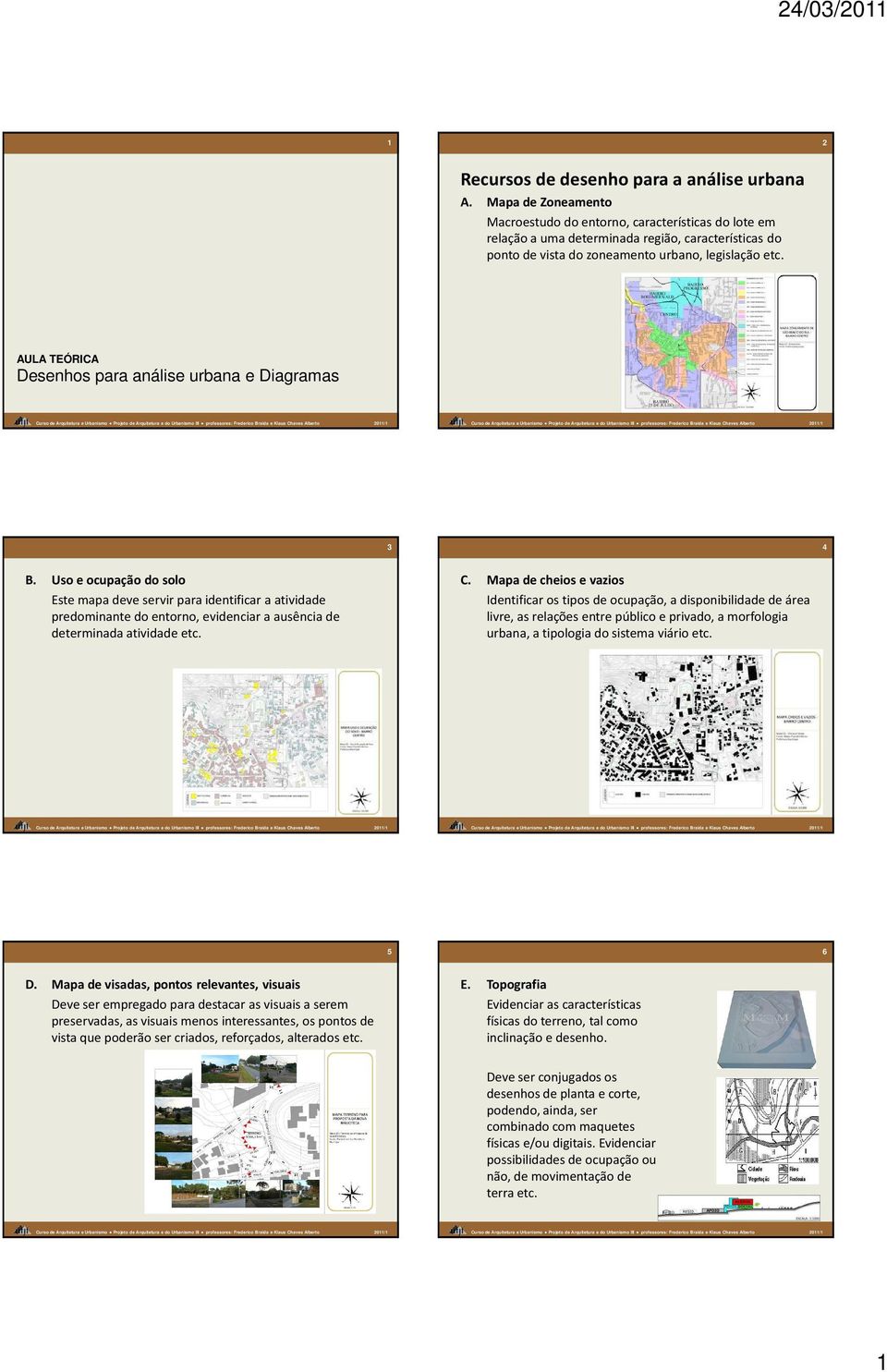 AULA TEÓRICA Desenhos para análise urbana e Diagramas 3 4 B.