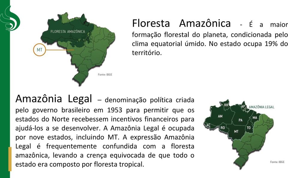 A expressão Amazônia Legal é frequentemente confundida com a floresta amazônica, levando a crença equivocada de que todo o estado era