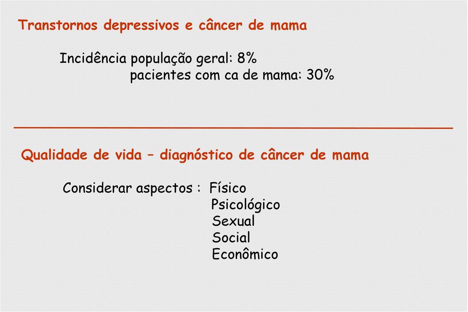 Qualidade de vida diagnóstico de câncer de mama